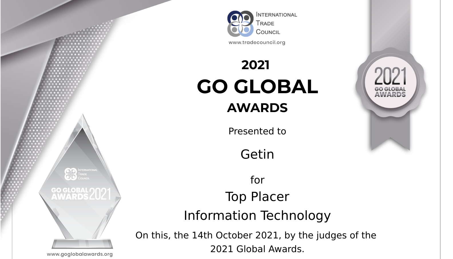Getin es reconocida como Top Placer Information Technology